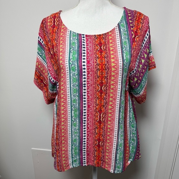 Anthropologie Maeve Aztec Print Mulitcolor Blouse Size Small - Picture 2 of 3